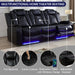 Power Recliner Sofa Set with LED Lights,Leather Living Room Furniture Set with USB Port/Cup Holders,Reclining Sofa for House/Home Theater(Sofa&Loveseat 2 Pieces, Black)