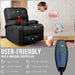 Rocking Recliner Chair, Massage Rocker Recliner Chair with Vibration Massage and Heat, USB and Type-C Ports,360° Swivel Faux Leather Chairs, Living Room, Bedroom, Nursery, RV, Black