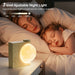 Rotatable Moonlight Sunrise Alarm Clock,Sound Machines, Night Lamp for Bedrooms with Snooze, 10 Light Effects, 30/60/90 Timer, 10 Sleep Nature Sounds,15 Ringtones,12 Volume(Light Woodgrain)