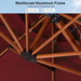 Patio Umbrella 10Ft Double Top Wood-Grain Finish, Brick Red
