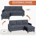 Dark Grey Corduroy Sleeper Sofa With HiddenStorage