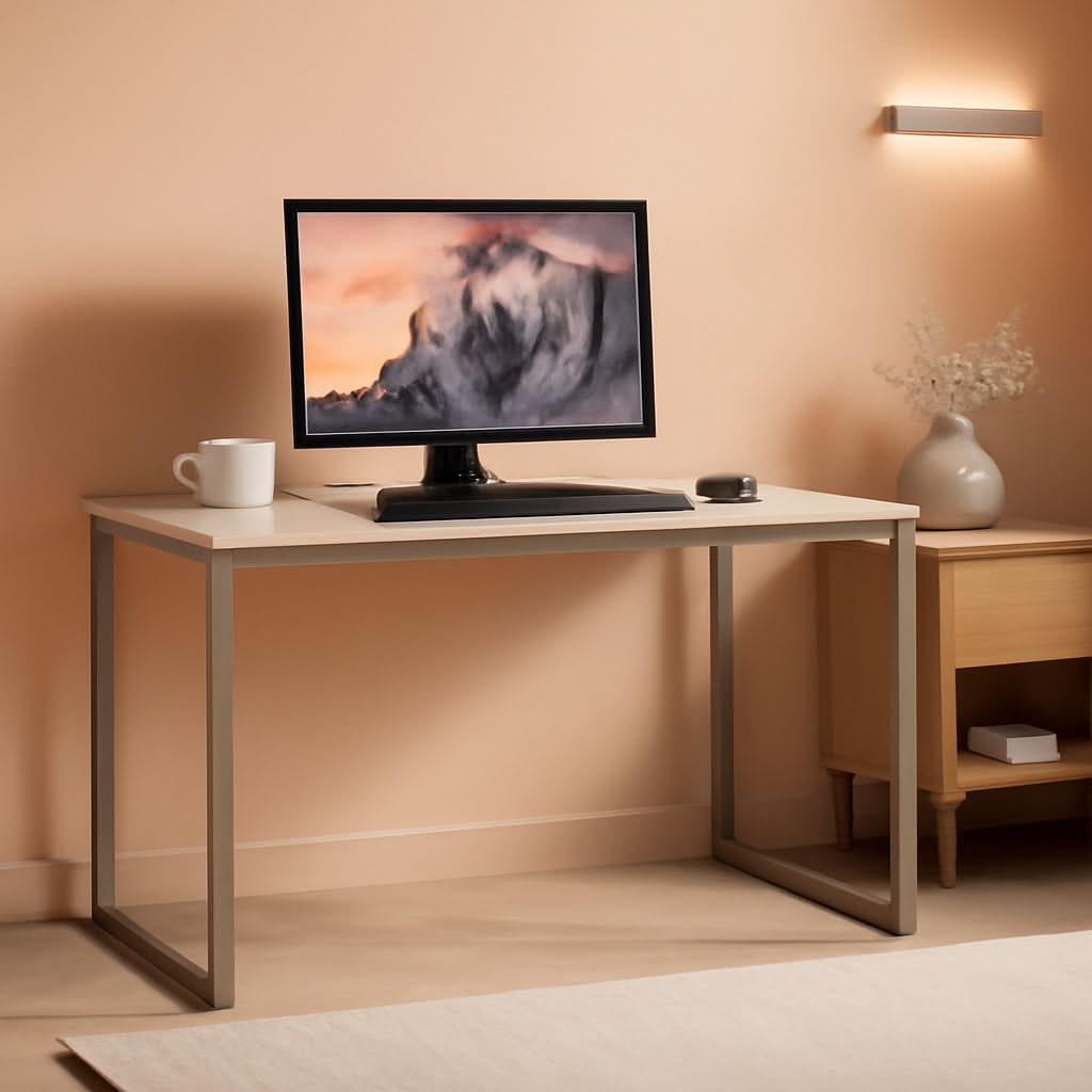 Maple 32 Inch Desk For Home Office With Steel Frame — ShipItFurniture