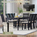 79" Farmhouse Solid Wood Dining Table with Roman Legs, Grey | Large Rectangular Tabletop, Roman Conical Legs, Solid Wood Construction, Seating for 6 to 8