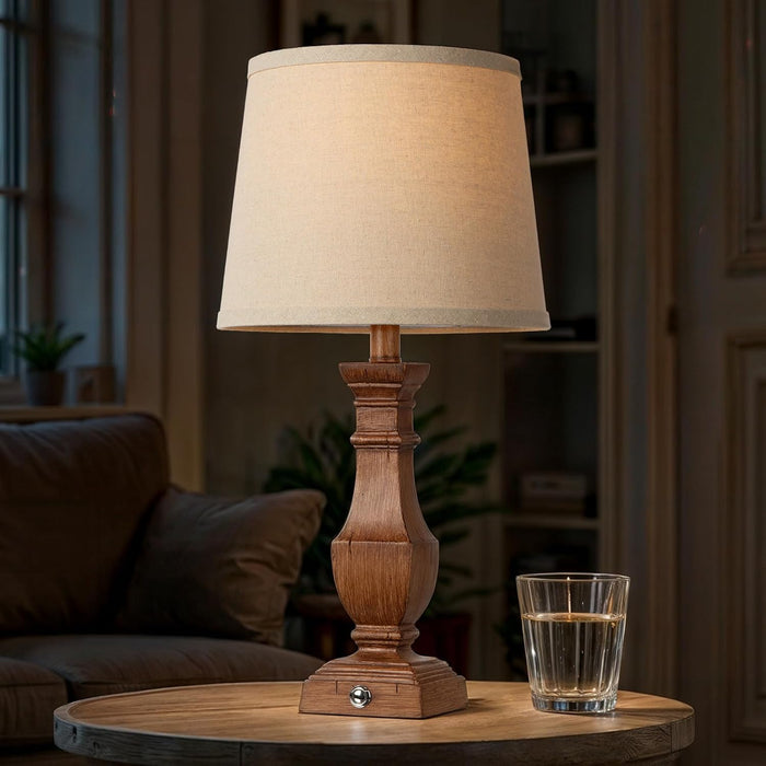Dimmable Table Lamps Set of 2, Rustic Farmhouse Table Lamps for Living Room Bedroom, Bedside Desk Lamps for End Tables, Touch Lamps for Nightstand, 9W Bulbs Included, 22", Brown