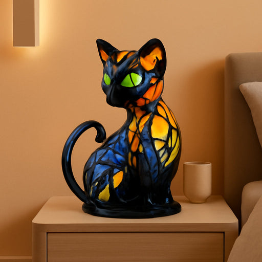 Retro Cat Colorful Resin Cat Table Lamp，3D Cute Pet Cats Themed LED Night Lamp，Perfect Gift for Pet Lovers Retro Cats Design Home Decor Lighting