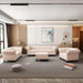 3 Piece Living Room Set, Sectional Chesterfield Sofa Chair Contemporary Upholstered Velvet Loveseat Couch Sets for Living Room, Bedroom, Office (Beige)