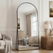 71"×32" Arched Full Length Floor Mirror, Standing Mirror with Aluminum Frame, Large Body Mirror of Free Standing/Wall Mount/Leaning for Bedroom, Living Room, Dressing Room, Black