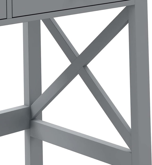 Home Office Desk Writing Computer Table Modern Design Desk with Drawers (Grey)