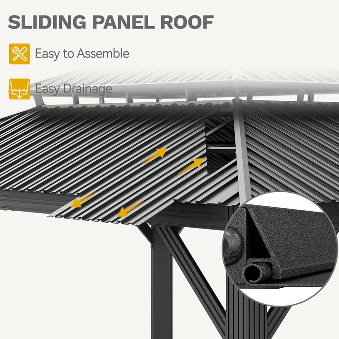 Hardtop Gazebo 16x12 Gray Durable Nettings Shelters