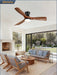 52 Inch Ceiling Fans with Lights and Remote, 3 Blades Flush Mount Low Profile Ceiling Fan, Efficient 3475 CFM, Safe ABS, Timer, Quiet 35Db, 3CCT, Reversible for Bedroom Living Room, Walnut