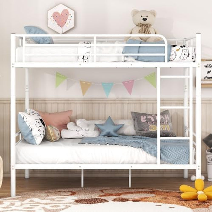 White FullOverFullIndustrialStrength Metal Bunk Bed Guardrail