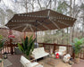 15Ft Double-Sided Patio Umbrella with Base and Solar Lights Outdoor Market Umbrella with Crank Handle Rectangle Umbrella for Backyard Pool Garden Deck, Taupe