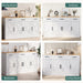 Buffet Cabinet with Storage,53.4" Large Kitchen Storage Cabinet with 3 Drawers and 4 Doors,Wood Farmhouse Buffet Sideboard with Adjustable Shelf for Kitchen Living Room, White
