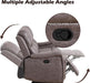 Faux Leather Manual Reclining Sofa,3 Seat Recliner Couch Sofa with Overstuffed Arms and Back,Manual Recliner Sofa Set with Concealed Cup Holders for Living Room,Grey