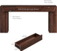 63" Console Table with Storage Drawer, Modern Entryway Table with Drawers, Thick Wood Legs Design, Sofa Table behind Couch, Wood Console Tables for Entryway Hallway Living Room, Brown