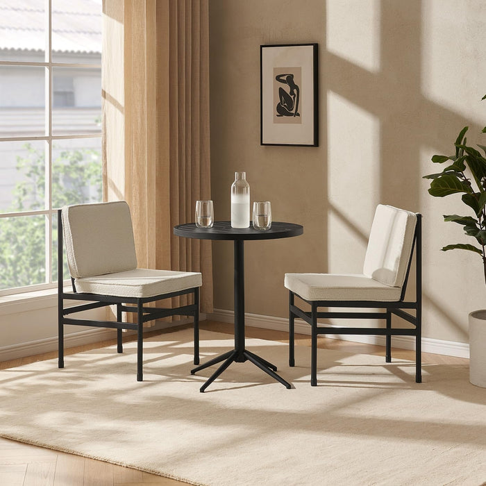 Odelia Dining Chairs, Kitchen Chairs, Dining Room Chairs, Black Dining Chairs, Sturdy Bifma-Certified Rust-Free Metal Frame and Removable Cushion Covers (2, Pearl White Boucle, One Size)