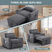 Light Grey Multifunctional Convertible Sofabed With Massage