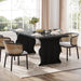 Black Dining Table for 4-6, 63-Inch Rectangular Modern Kitchen Table, Farmhouse Large Kitchen & Dining Room Furniture