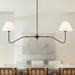 FiftyFiveInch MatteBlack DualHead Linear Chandelier