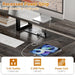 Computer Desk with 3 Drawers, Home Office Desk with File Drawer & Power Outlet, 59'' Gaming Desk with Led Lights, Work Desk with Storage Shelves, Printer Cabinet and Monitor Shelf, Grey Oak