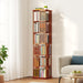 Walnut Six Tier Rotating Bookshelf Tower Organizer