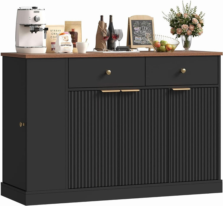 Kitchen Buffet Cabinet, Coffee Bar Cabinet, Black