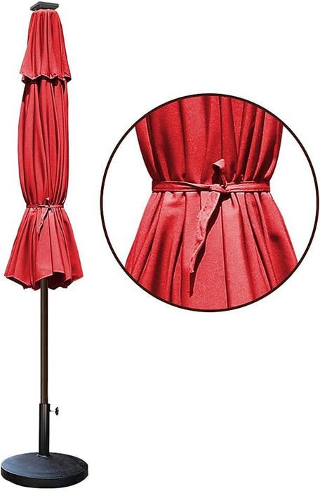 USA 10-Year-Non-Fading Solar Market Umbrella with 80 LED Lights Patio Umbrellas Outdoor Table Umbrella with Ventilation