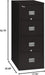 Patriot Vertical 4 Drawer Fire Rated File Cabinet, Black