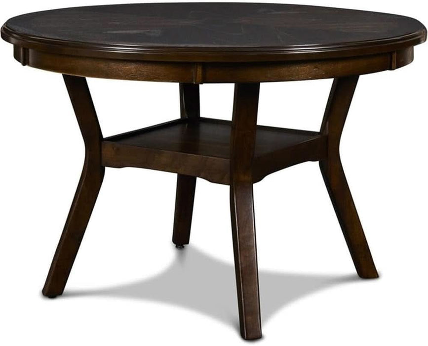 Solid Wood 5-Piece round Dining Set in Cherry Brown