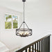 21.65" Black Chandelier, 6-Light Modern Farmhouse Dining Room Chandelier, Industrial Metal Cage Chandelier Hanging Light Fixture for Kitchen Island, Foyer, Entryway, Staircase, Living Room