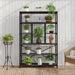 6 Tier Industrial Bookshelf for Bedroom Living Room Office, Dark Grey