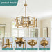 Gold GeometricMetal Pendant Chandelier 5 Light Fixture