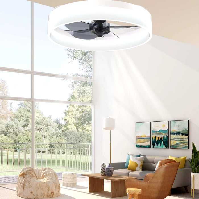 Smart Modern Ceiling Fan with Light Remote Control 6-Speed AC85-265V Lighting Fans for Bedroom and Living Room