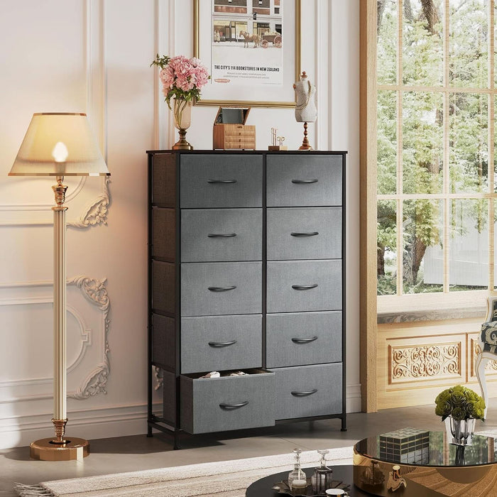 dark grey tall dresser Manhattan Comfort Granville 3-Piece Standard Dresser, Tall Narrow Chest and Nightstand Set in Dark Grey