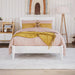 , Aria Twin Solid Wood Modern Low Profile Platform Bed, White