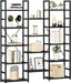 Industrial Black Triple Column Five Tier Bookshelf