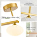 Golden Linear Midcentury Chandelier Quintuple Globes
