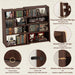 Expandable Corner Bookshelf Black Walnut Narrow Wood