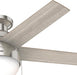 Anslee, Indoor, Ceiling Fan, with LED Light, 46 Inch, Brushed Nickel | Low Profile Mount, Pull Chain, 5 Blades, for Bedroom, Living Room, Kitchen, 50278