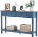 53.1" Console Table with 3 Drawers, Modern Entryway Table, 2-Tier Narrow Long Sofa Table behind Couch Table for Living Room, Hallway, Blue