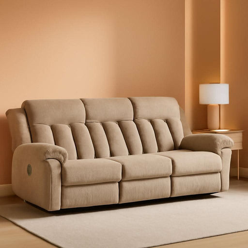 Recliner Sofa Set, Manual Reclining Sofa with Overstuffed Armrest for Living Room,Bedroom Furniture,Office,3 Seat Light Brown