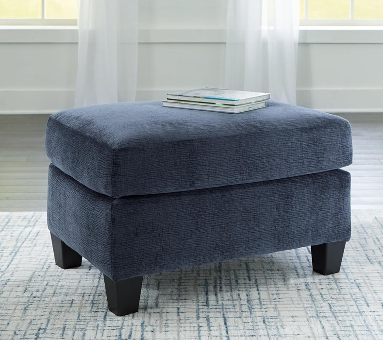 Amity Bay Modern Upholstered Rectangular Ottoman, Blue