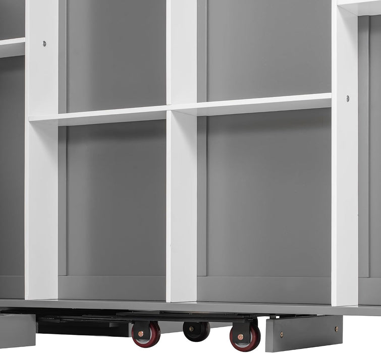 Queen Murphy Wall Bed With HiddenRotatingStorageUnit