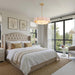 17.7 Inch Gold Layered Drum Chandelier FabricShade