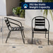 Aluminum Slat Back Stacking Outdoor Restaurant Chairs, Modern Stackable Patio Chairs for Restaurants, Set of 4, Black
