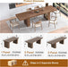 72-110 in Rectangular Extra Large Extendable Dining Table W/Storage for 6 10 12 People,Modern Farmhouse Long Wooden Kitchen Tables,Mid-Century,Double Pedestal Base for Kitchen, Dinner, Meeting,Walnut