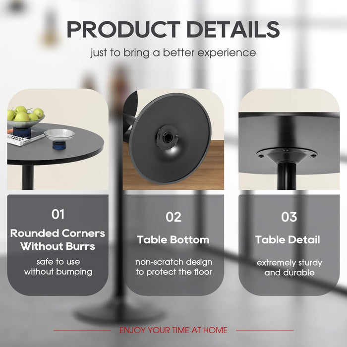 40 Inch Round Bistro Pub Table IndustrialGradeMDFTop