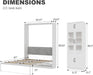 Queen Murphy Bed With IndustrialGlassCabinet White