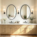Black Oval Bathroom Mirror 20X28 Inch