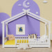Queen House Floor Bed White MontessoriPlayhouse Fence